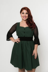 Bell 3/4 Sleeve Black Mesh Sleevey Wonders - Plus Size