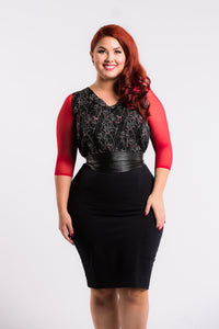 Basic 3/4 Length Red Mesh Sleevey Wonders - Plus Size
