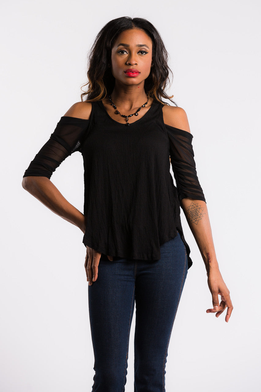 Waterfall 1/2 Sleeve Black Mesh Sleevey Wonders