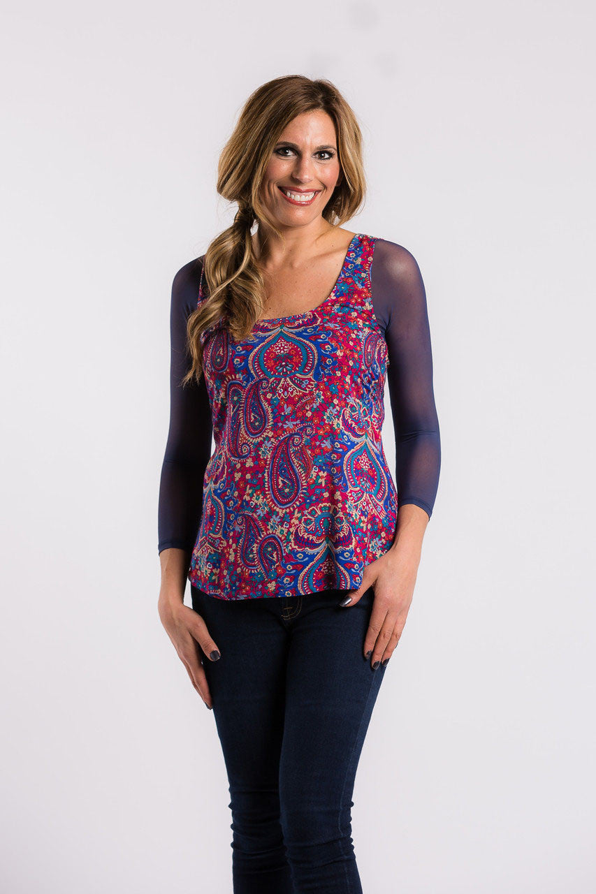 Basic 3/4 Length Navy Mesh Sleevey Wonders
