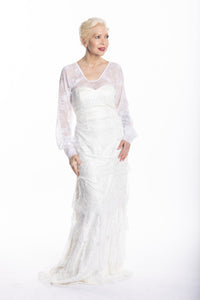 Long Puff Sleeve White Lace Sleevey Wonders