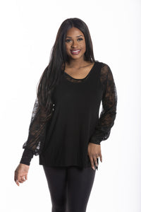 Long Puff Sleeve Black Lace Sleevey Wonders