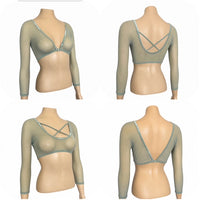 Criss-Cross 3/4 Sage Mesh