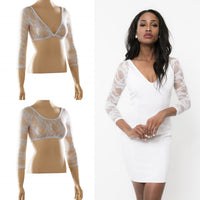 Basic 3/4 Length White Lace Sleevey Wonders
