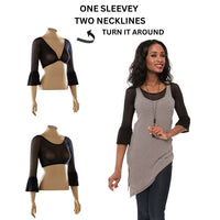Bell 3/4 Sleeve Black Mesh Sleevey Wonders