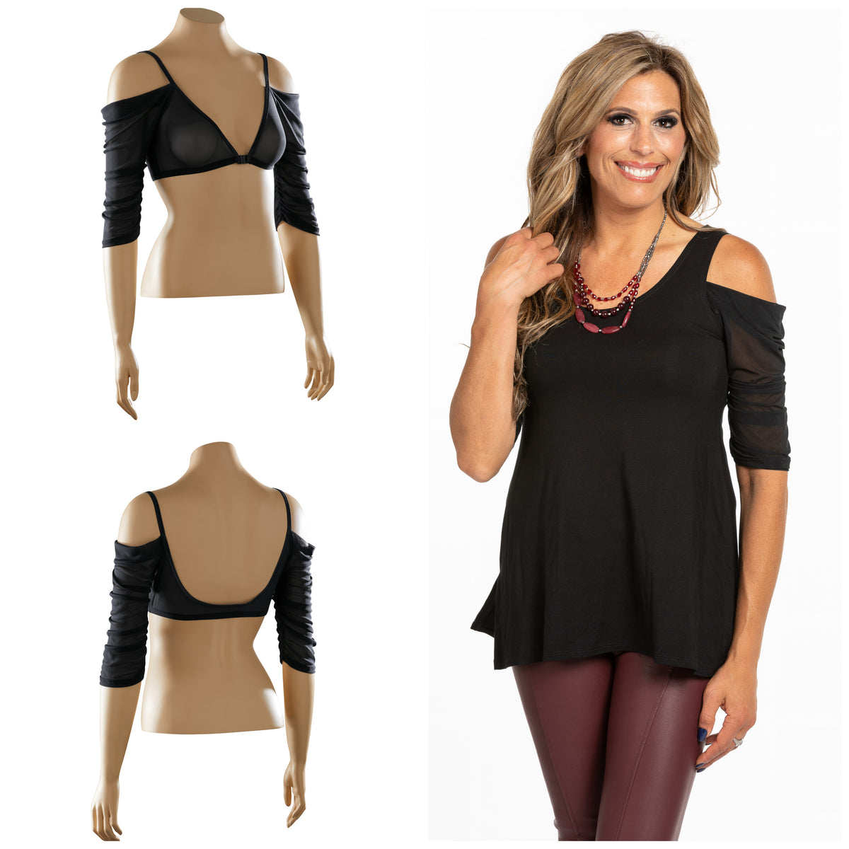 Waterfall 1/2 Sleeve Black Mesh Sleevey Wonders