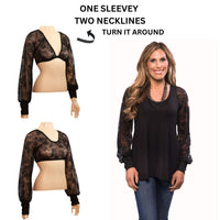 Long Puff Sleeve Black Lace Sleevey Wonders