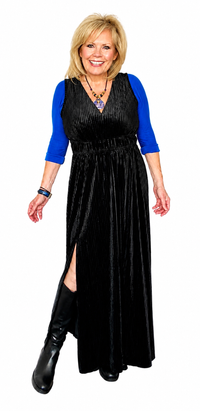 Basic 3/4 Sleeve Blue Jersey Sleevey Wonders - Plus Size