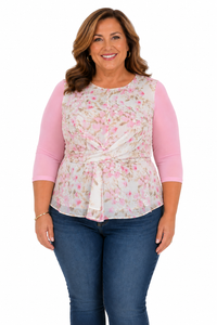 Basic 3/4 Length Blush Mesh Sleevey Wonders - Plus Size