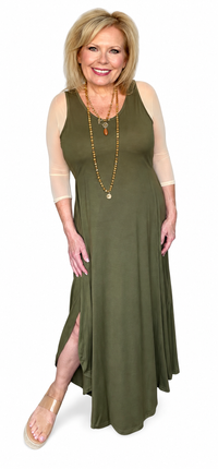Basic 3/4 Length Ivory Mesh Sleevey Wonders - Plus Size