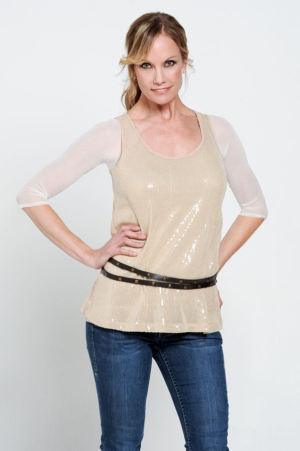Basic 3/4 Length Ivory Mesh Sleevey Wonders
