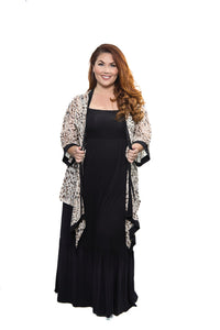 Kimono Animal Print Mesh with Criss-Cross Sashes - Plus Size