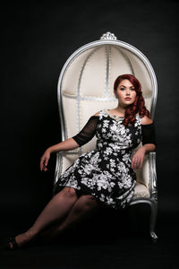 Waterfall 1/2 Sleeve Black Mesh Sleevey Wonders - Plus Size