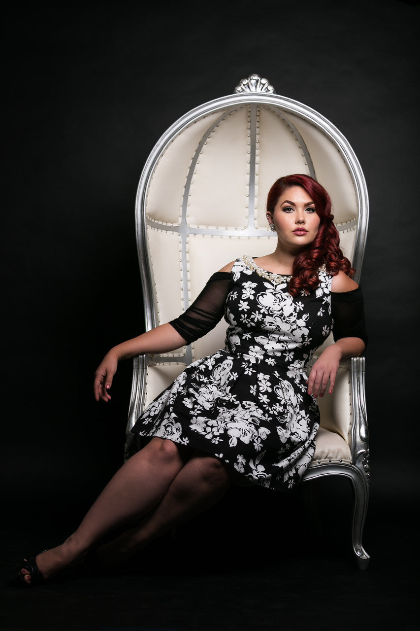 Waterfall 1/2 Sleeve Black Mesh Sleevey Wonders - Plus Size