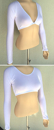 Basic Long Sleeve White Jersey Sleevey Wonders - Plus Size